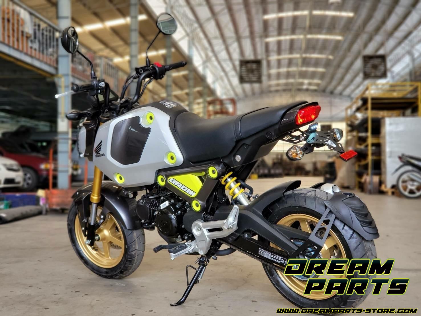 Support De Plaque D'Immatriculation Fender Eliminator Pour Honda GROM125 / MSX125 2021-2024 - Aluminium, LED